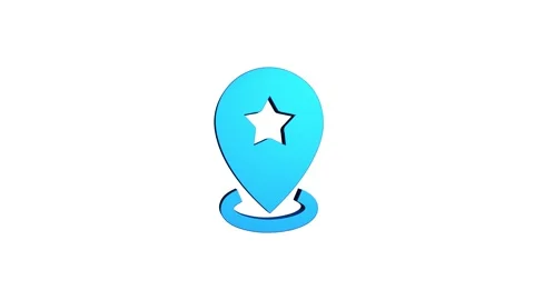 Star location 3d pin map rotating animation spinning in background Stock-Footage 313492614