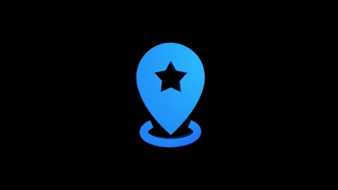 Star location 3d pin map rotating animation spinning in background Stock-Footage 313492633