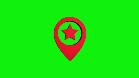 Star location 3d pin map rotating animation spinning in background Stock Footage 313513897