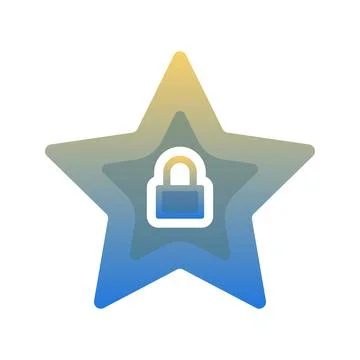 Star lock logo element design template icon Stock Illustration