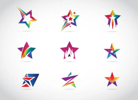 Star Logo Design Collection Stock Illustration