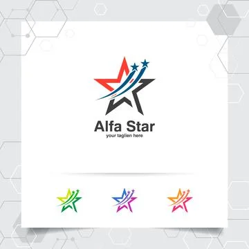 Star logo design concept of arrow symbol element, abstract star vector logo Stock Illustration