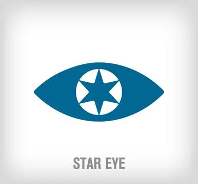 Star logo inside the eyepiece. Stock Illustration