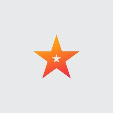 Star Logo or icon with small star inside. Minimal star shape. Stock vector Stock Illustration