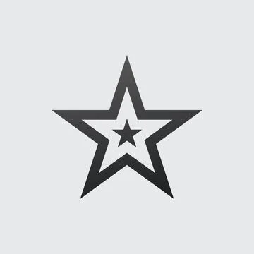 Star Logo or icon with small star inside. Minimal star shape. Stock vector Stock Illustration