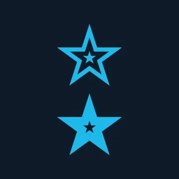 Star Logo or icon with small star inside. Minimal star shape. Stock vector Stock Illustration