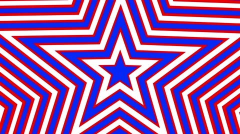 Star loop geometric colorful expanding shape background red white blue Stock Footage 57629066