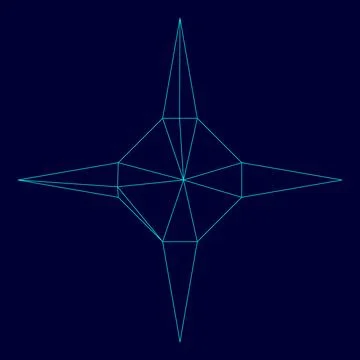 Star low poly triangulation triangulated polygonal electric cyan blue vibra.. Stock Illustration