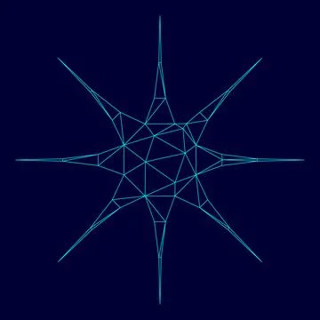 Star in low poly triangulation triangulated polygonal electric cyan blue vi.. Stock Illustration