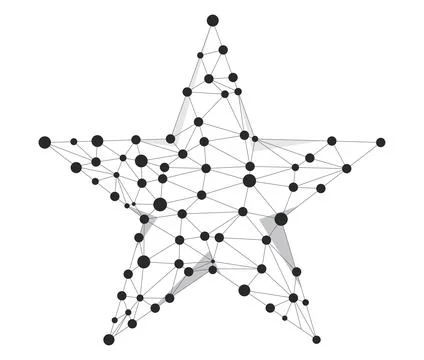 Star low poly wireframe vector sign illusration Stock Illustration