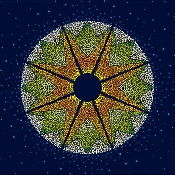 Star made of dots. Background textured element. Stock Illustration