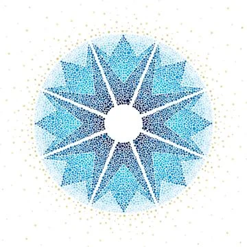 Star made of dots. Background textured element. Stock Illustration