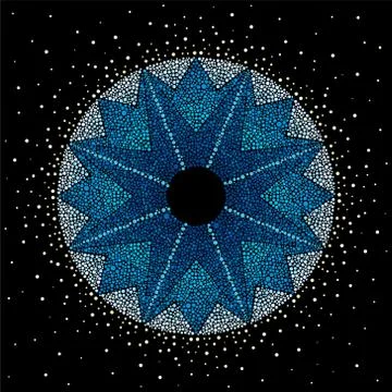 Star made of dots. Background textured element. Illustrazione stock