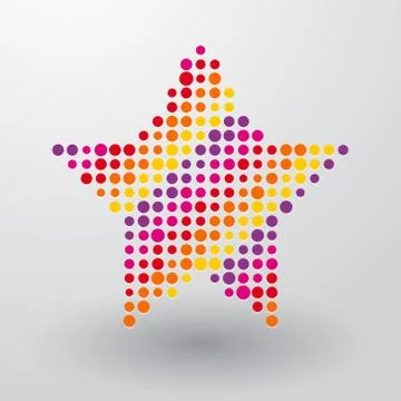 Star made up of small dots Stock Illustration