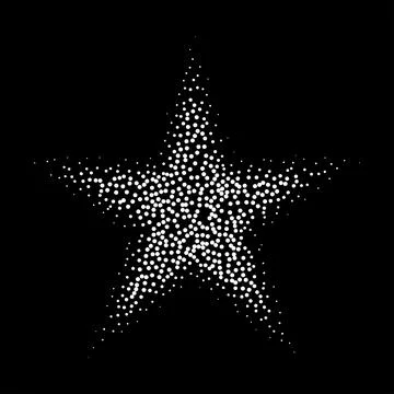 Star made of white stipple dots 스톡 일러스트