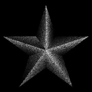 Star made of white stipple dots 스톡 일러스트