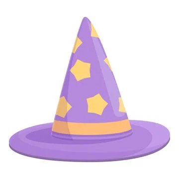 Star magic hat icon cartoon vector. Circus wand Illustrazione stock