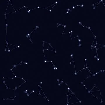 Star map constellation patterns celestial night sky astronomy Stock Illustration