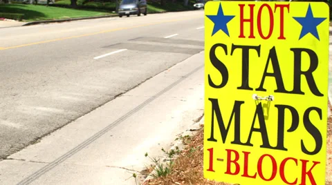 Star Maps sign Stock Footage 32163094