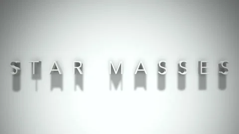 Star Masses 3D title animation with shadows on a white background Stock Footage 296734029