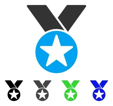 Star Medal Flat Icon Stock Illustration