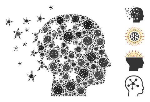 Star Mind Mosaic of CoronaVirus Elements 스톡 일러스트