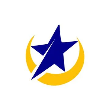 Star moon logo Ilustração Stock