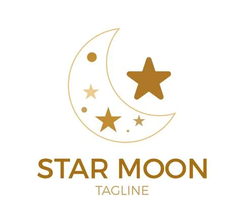 Star moon vector logo template design Ilustração Stock