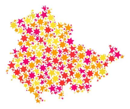 Star Mosaic Map of Thuringia State イラスト素材