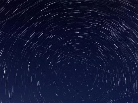 Star motion trails Stock Photos