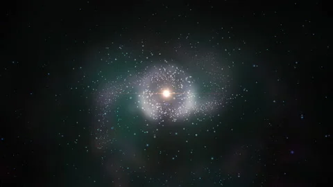 Star nebula in outer space. simulation of star clusters in the galactic syste Stock-Footage 172927524
