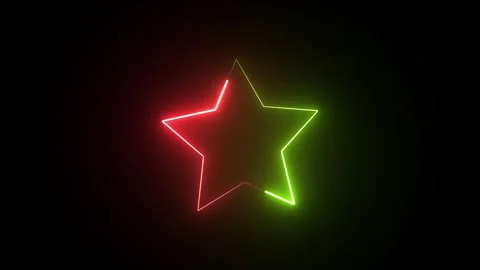 Star neon line loop, neon light, abstract modern Stock Footage 245068491