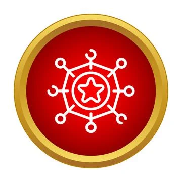 Star network icon representing digital influence marketing hub Stock Illustration