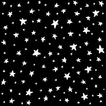 Star night seamless pattern template baby children kids Stock Illustration