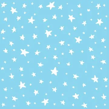 Star night seamless pattern template baby children kids Stock Illustration