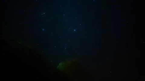 Star in the night with tree on mountain Stock Footage 260529704