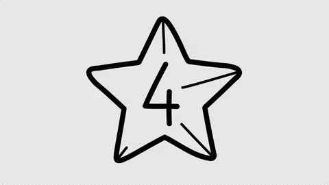 The Star With The Number 4 Animation Is  