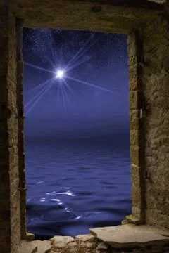 Star ocean stone window Stock Photos