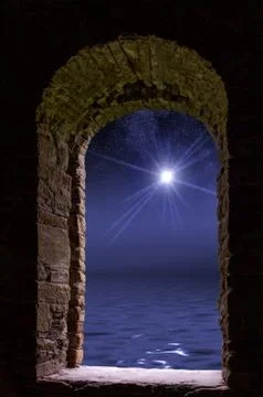 Star ocean stone window Stock Photos
