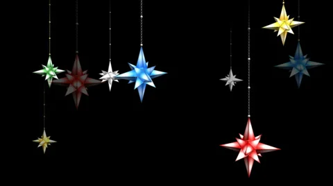 Star ornaments (Christmas) background.  Loopable with alpha channel. Stock Footage 30462625