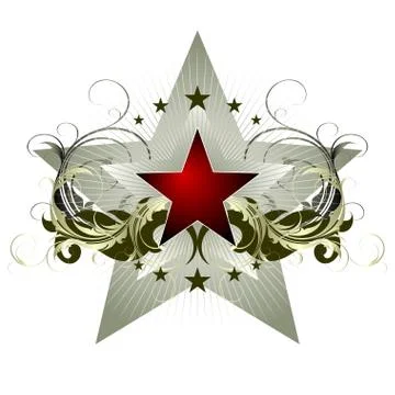 Star with ornate elements Stock Illustration