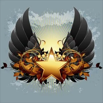 Star with ornate elements Illustrazione stock