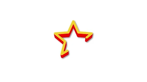 Star outline 3d animation isolated on white background Stock Footage 340746626