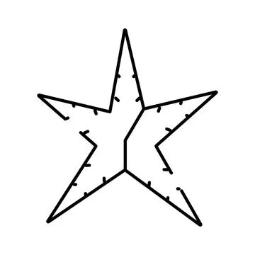 Star outline with holiday string lights decoration Illustrazione stock