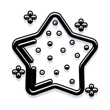 Star outline icon with small dots design 스톡 일러스트
