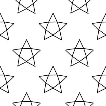 Star outline seamless pattern4 Stock Illustration