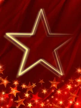 Star over red background Stock Illustration