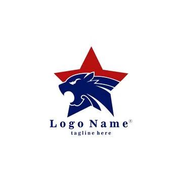 Star panther logo design vector Stock Illustration