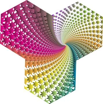 The star pattern is arranged in a spiral shape イラスト素材