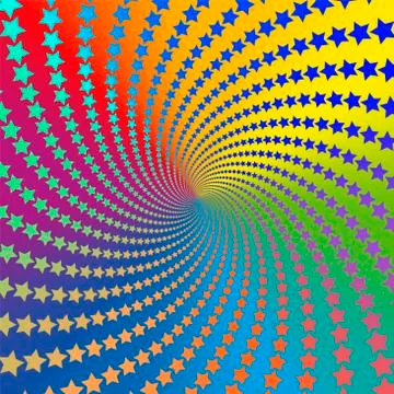 Star Pattern Colorful Psychedelic Hypnotizing 스톡 일러스트